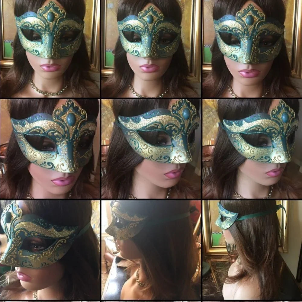 🎃 17 Green n Gold Eye Mask!
